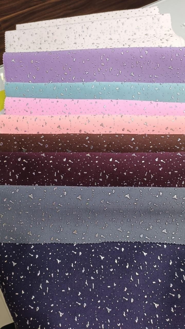 Scuba DueDrop Foil Print Scuba DueDrop Foil Print fabric for gowns and evening wear — wholesale from Surat